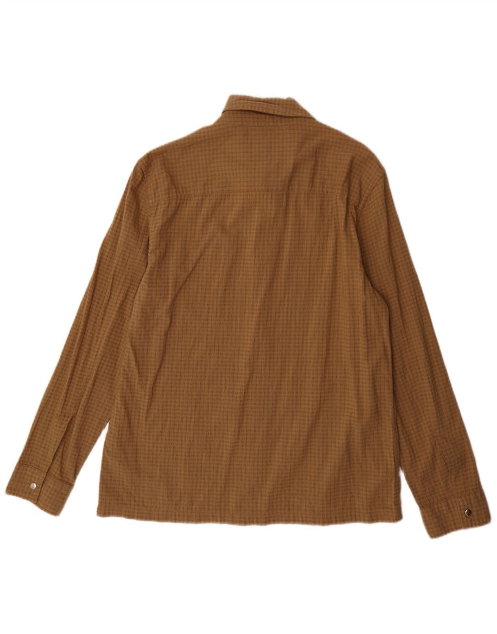 Camicia overshirt da uomo Marks & Spencer in cotone a quadri marrone medio
