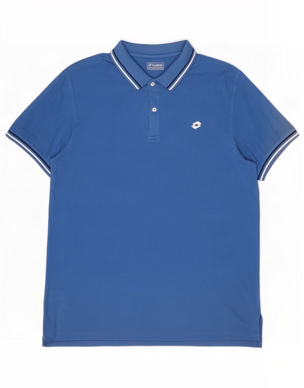 Polo da uomo Lotto 3XL in cotone blu