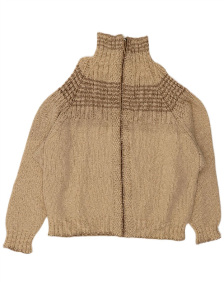 Maglione cardigan vintage da uomo grande beige