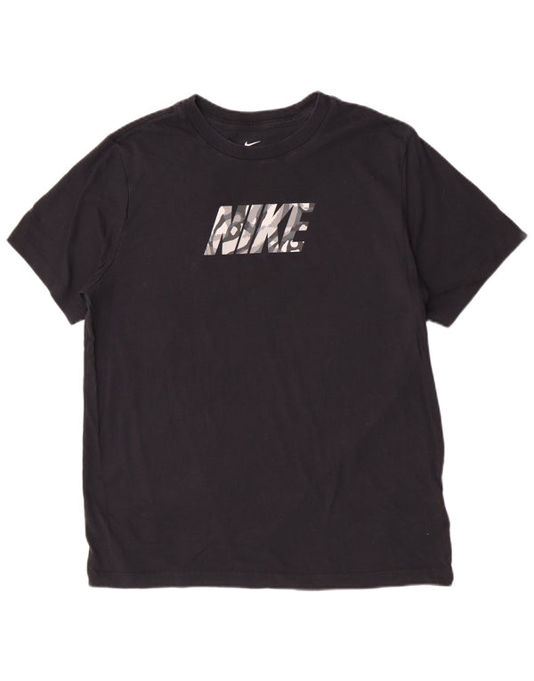 T-shirt grafica Nike Dri Fit da uomo, grande, in cotone nero