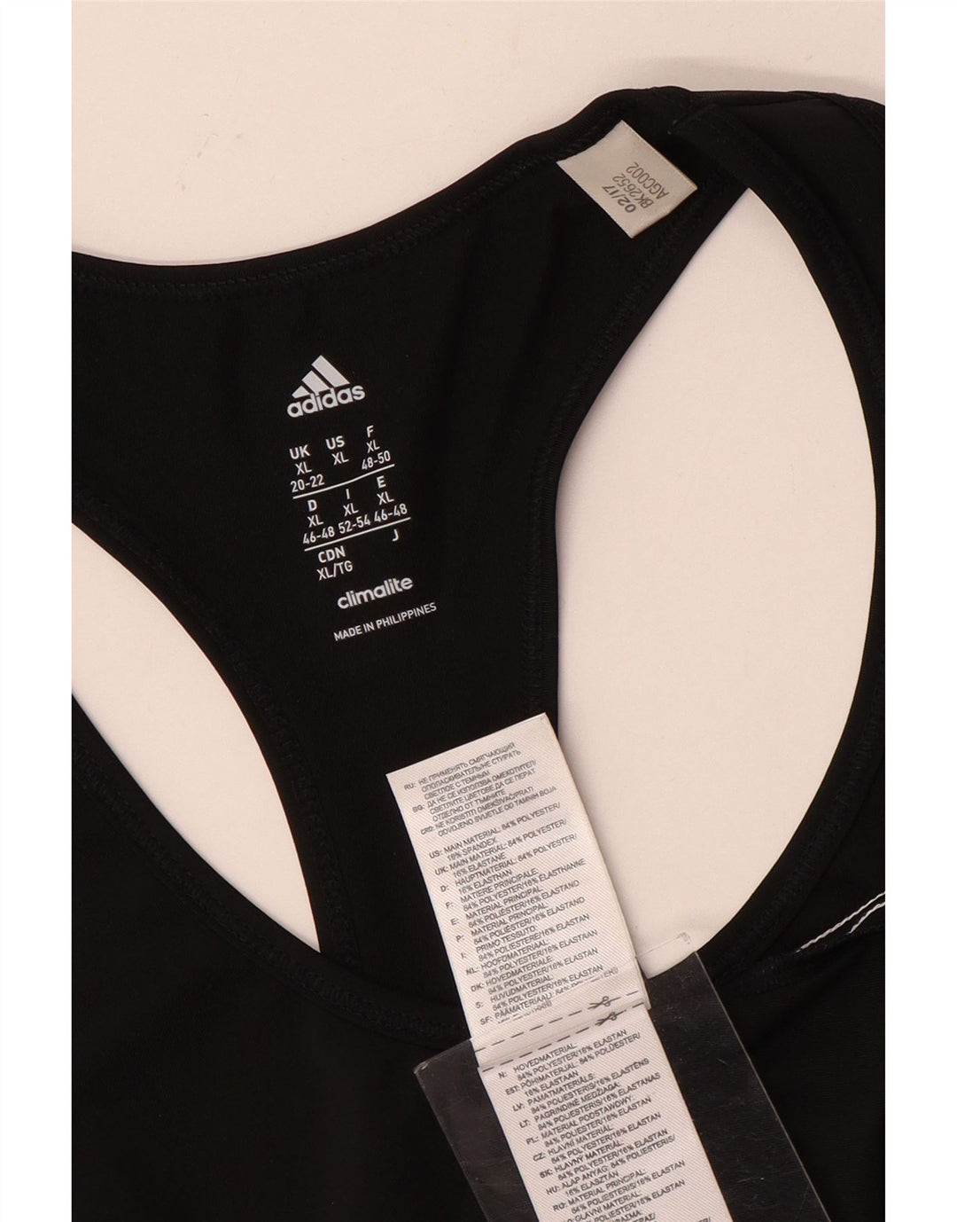 Canotta ADIDAS da donna Climalite UK 20/22 XL Poliestere nero