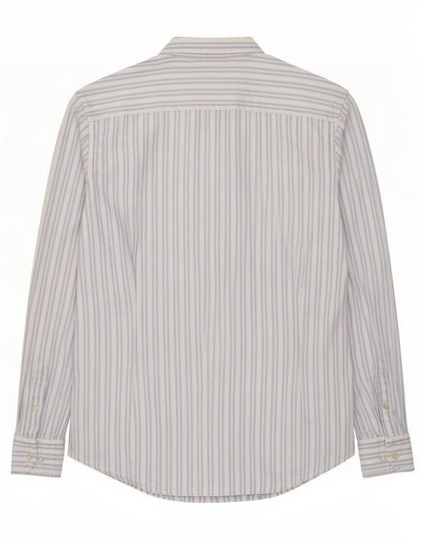 Camicia Uomo Massimo Dutti Cotone Righe Grandi Blu