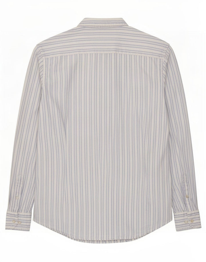 Camicia Uomo Massimo Dutti Cotone Righe Grandi Blu