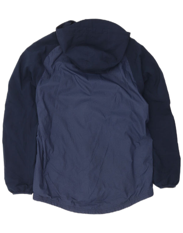 Giacca antipioggia da uomo Adidas con cappuccio UK 36 Small Navy Blue Colourblock Nylon