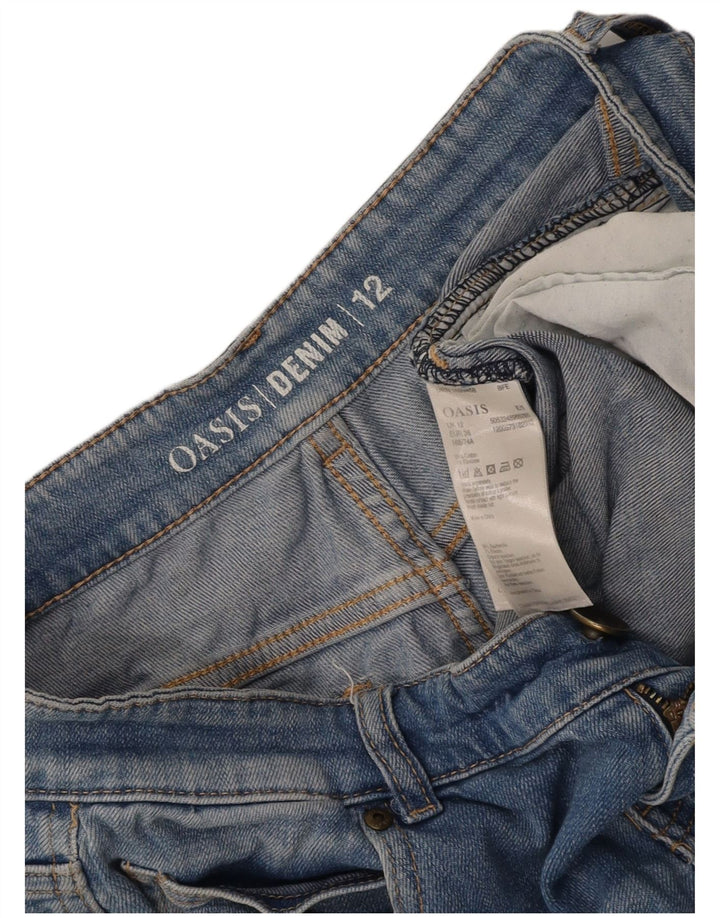 Pantaloncini di jeans da donna OASIS UK 12 medi W32 cotone blu