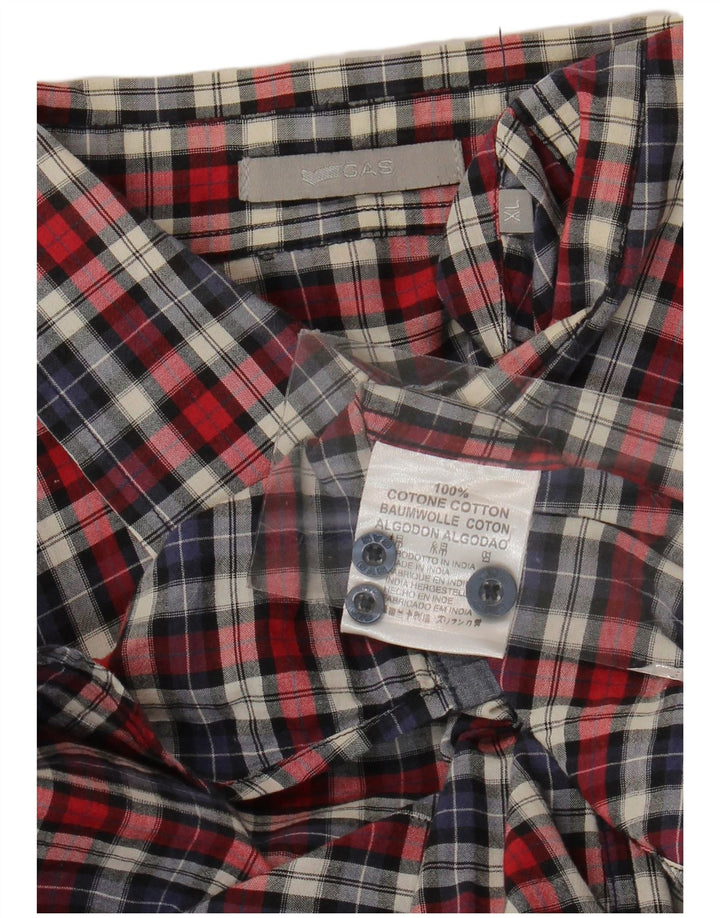 Camicia da uomo Gas XL in cotone a quadri rossi
