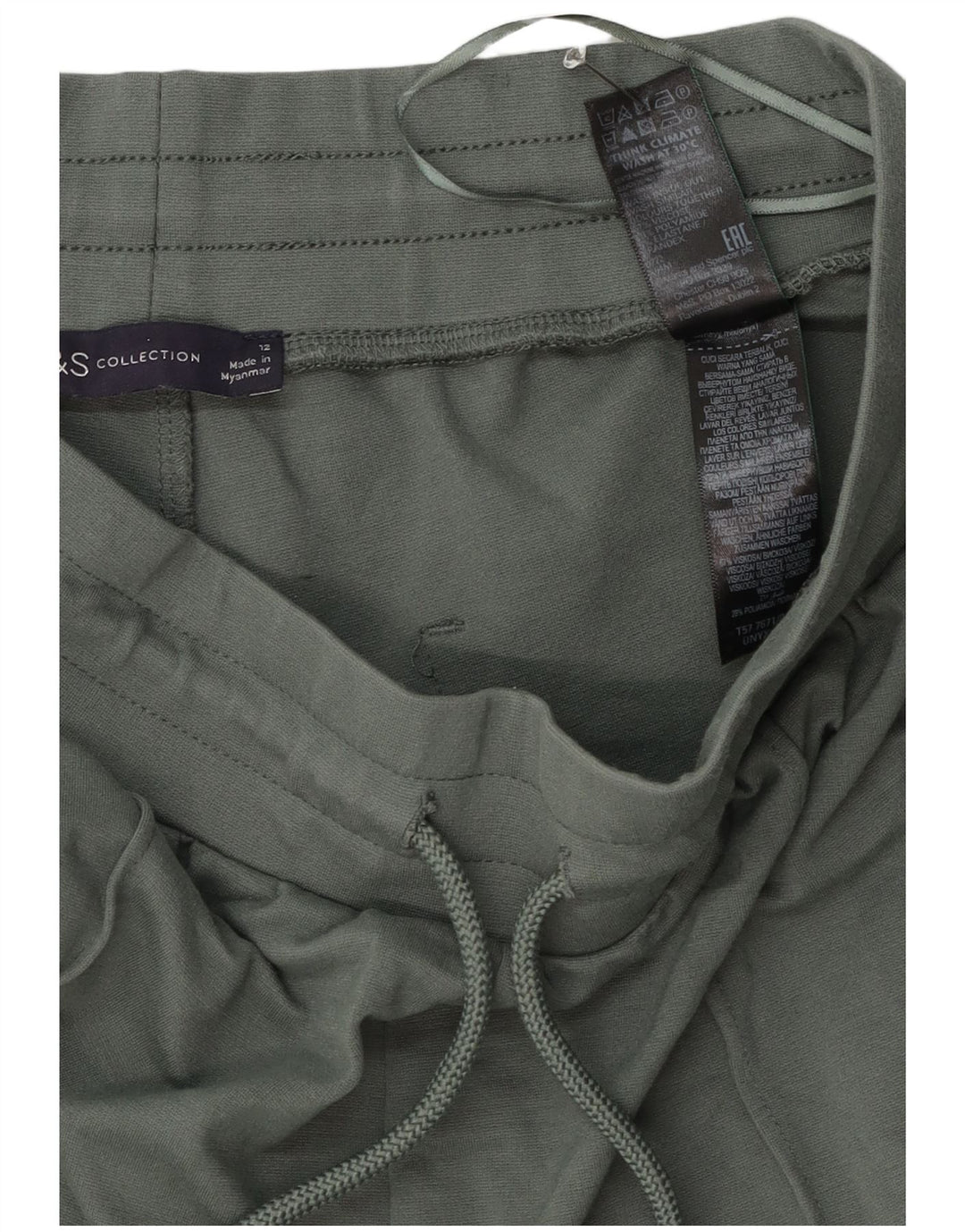 Pantaloni da tuta da donna Marks & Spencer UK 12 Colorblock verde medio