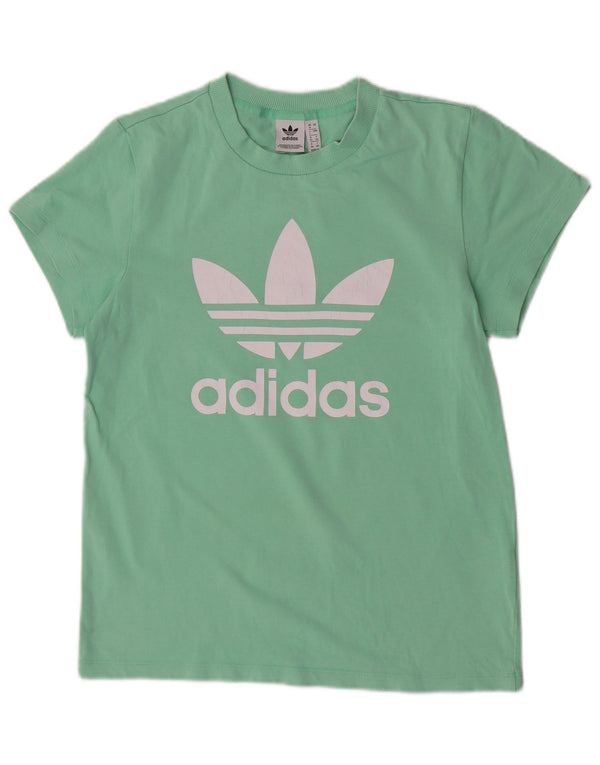 T-shirt grafica da donna Adidas Top UK 8 Small in cotone verde