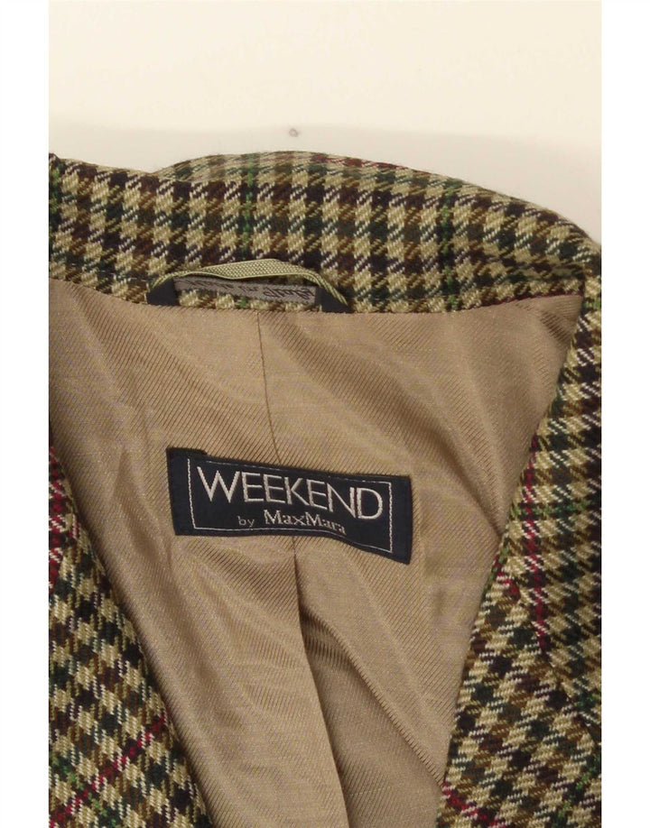 Giacca blazer da weekend da donna Max Mara UK 16 grande pied de poule verde