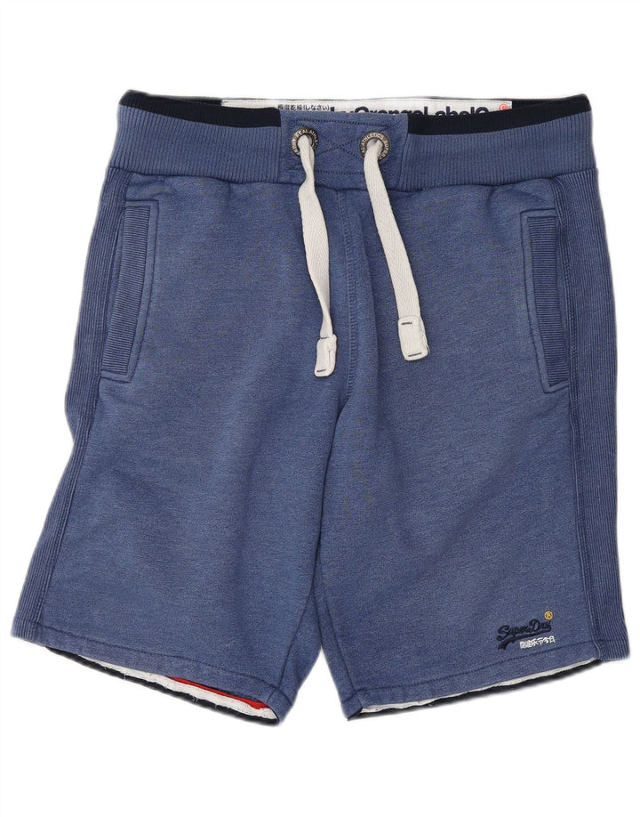 Pantaloncini sportivi da uomo Superdry in cotone blu medio