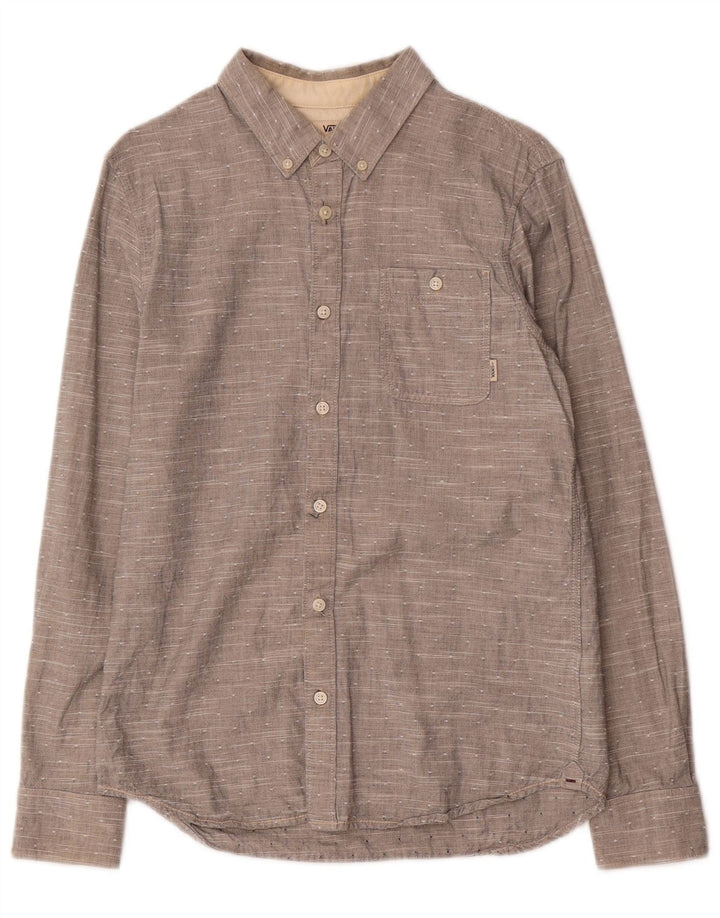 Camicia da uomo Vans Small in cotone chiazzato grigio