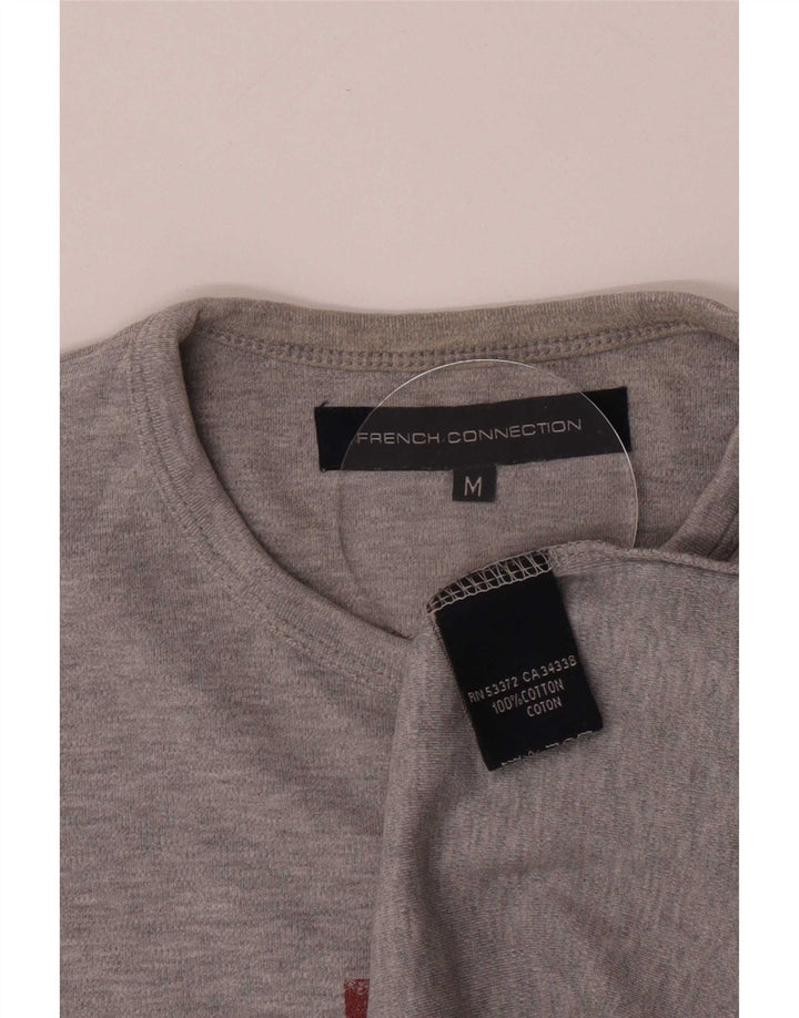 T-shirt grafica da uomo French Connection Top in cotone grigio medio