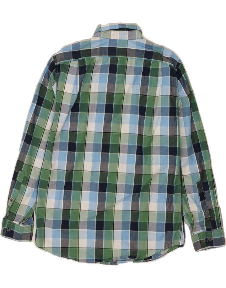 EDDIE BAUER Mens Classic Fit Shirt Medium Multicoloured Check Polyester Vintage Eddie Bauer and Second-Hand Eddie Bauer from Messina Hembry 
