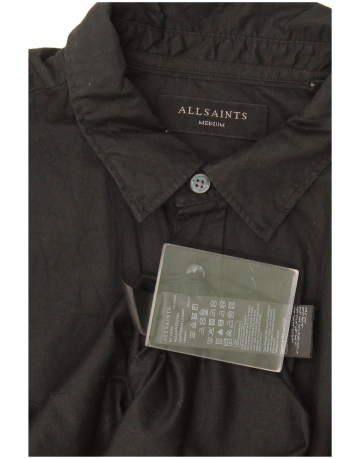 Camicia da uomo All Saints in cotone nero medio