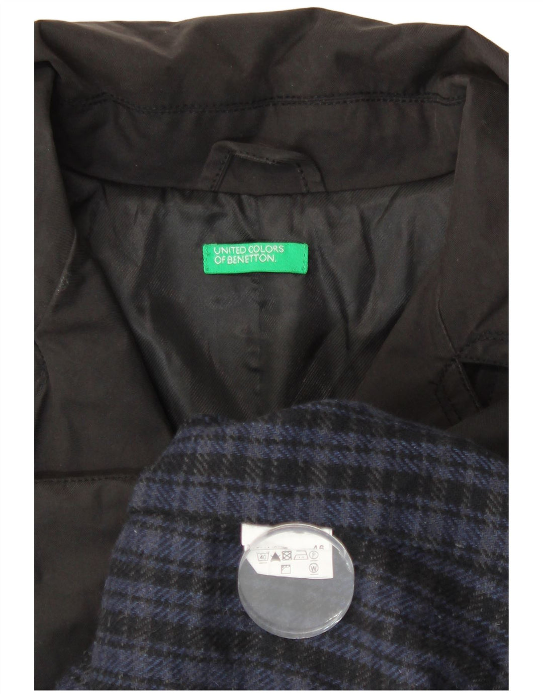 Trench da uomo Benetton IT 46 Large Nero