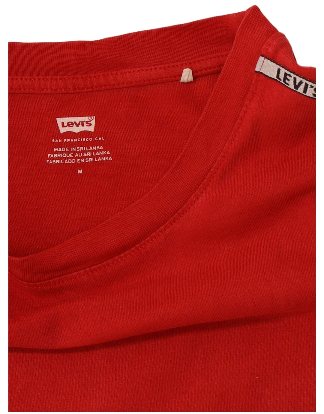 T-shirt corta da donna LEVI'S UK 12 blocco colore rosso medio