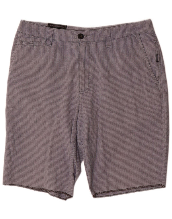 Pantaloncini chino da uomo Quiksilver W32 cotone gessato blu medio