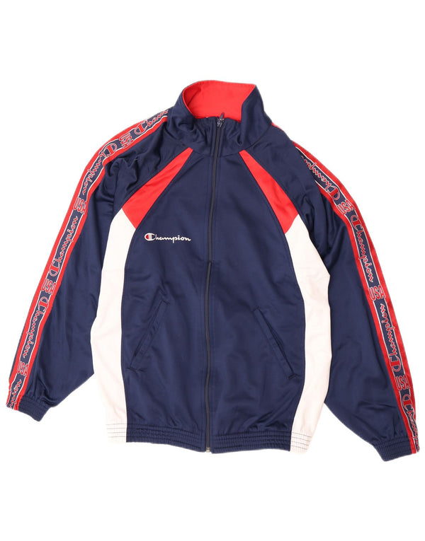 Giacca da ginnastica grafica da uomo Champion Small Colorblock blu navy