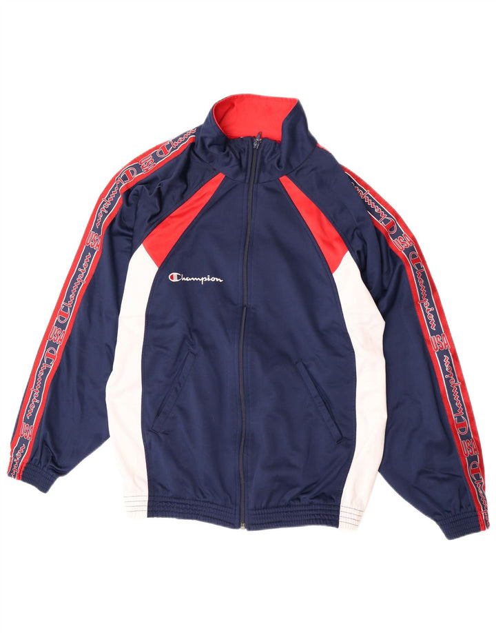 Giacca da ginnastica grafica da uomo Champion Small Colorblock blu navy