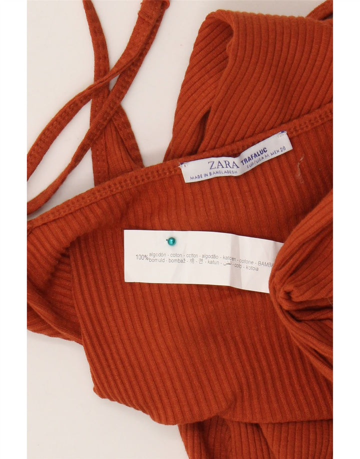 Tuta senza maniche da donna Zara UK 12 cotone arancione medio