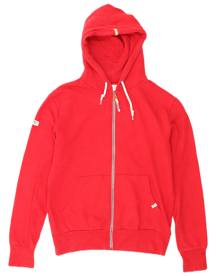Maglione con cappuccio e zip da uomo Superdry in cotone rosso medio