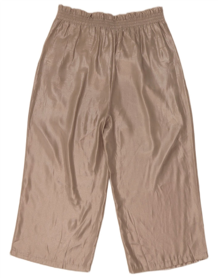Pantaloni Capri a vita alta da donna Zara medi W28 L21 poliestere beige