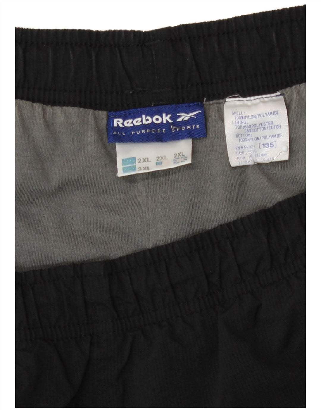 Pantaloni da tuta da uomo Reebok 2XL nylon nero