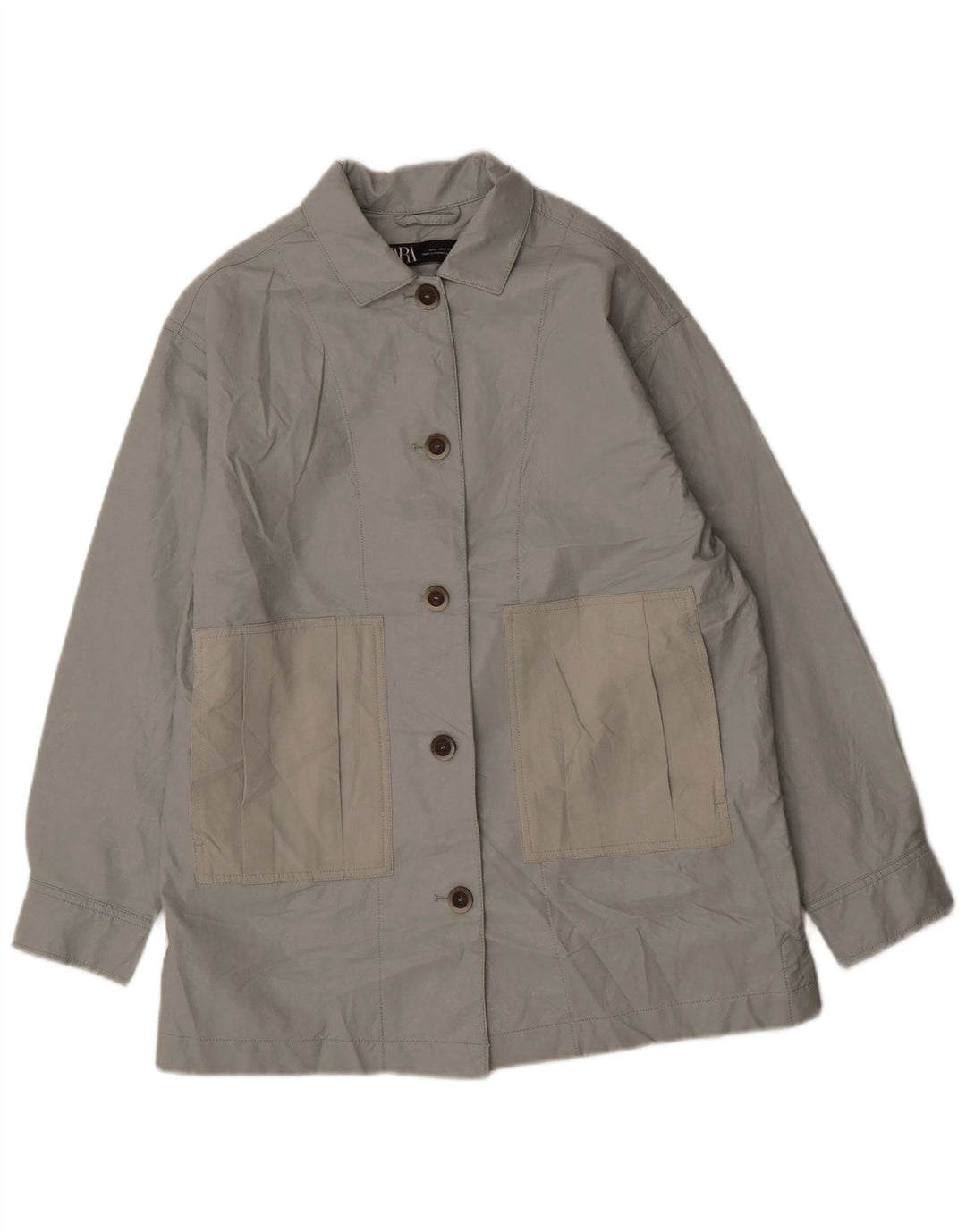 Giacca oversize in ecopelle da donna Zara UK 10 piccola in poliuretano verde