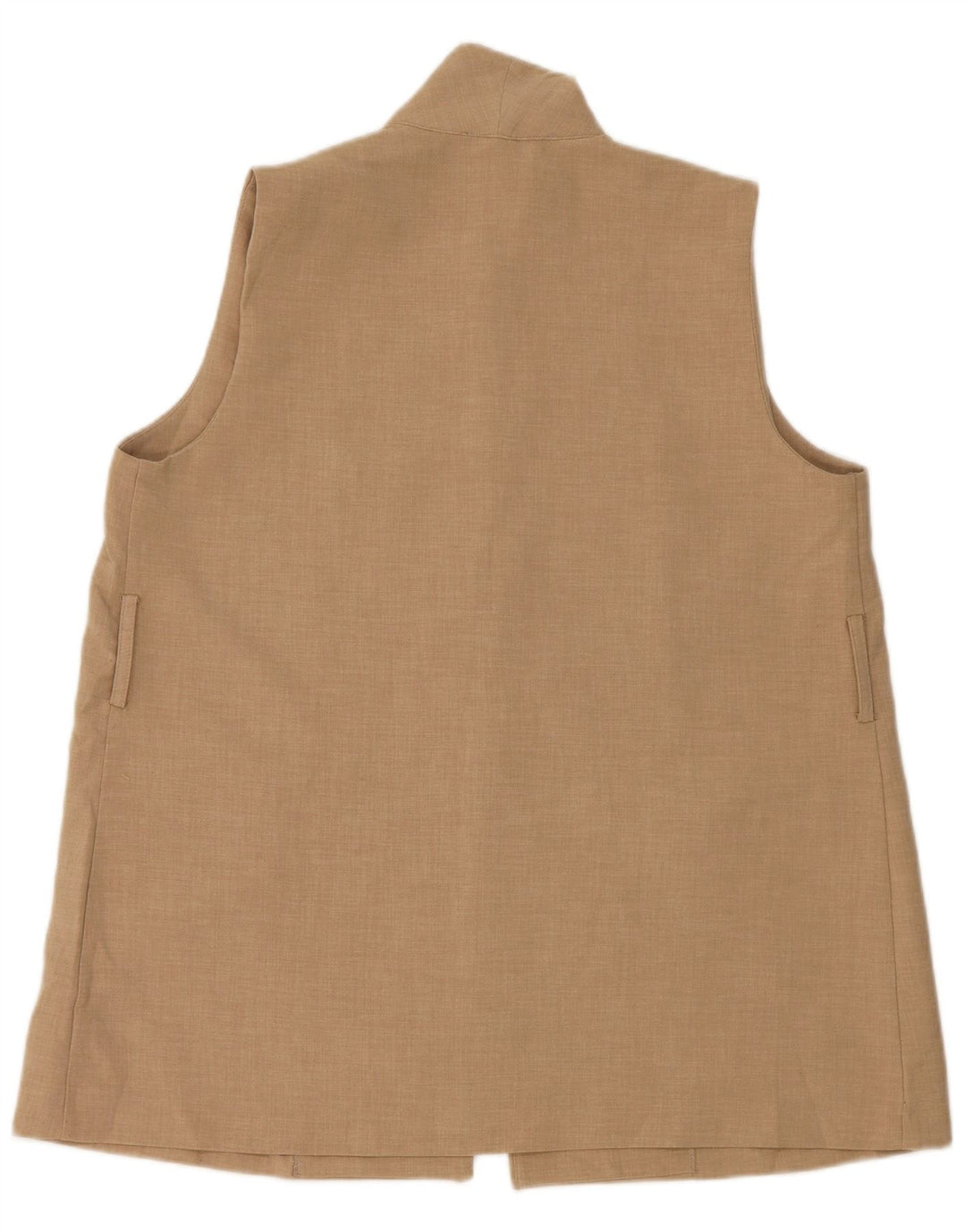 Gilet OPEN da donna Zara UK 16 grande poliestere beige