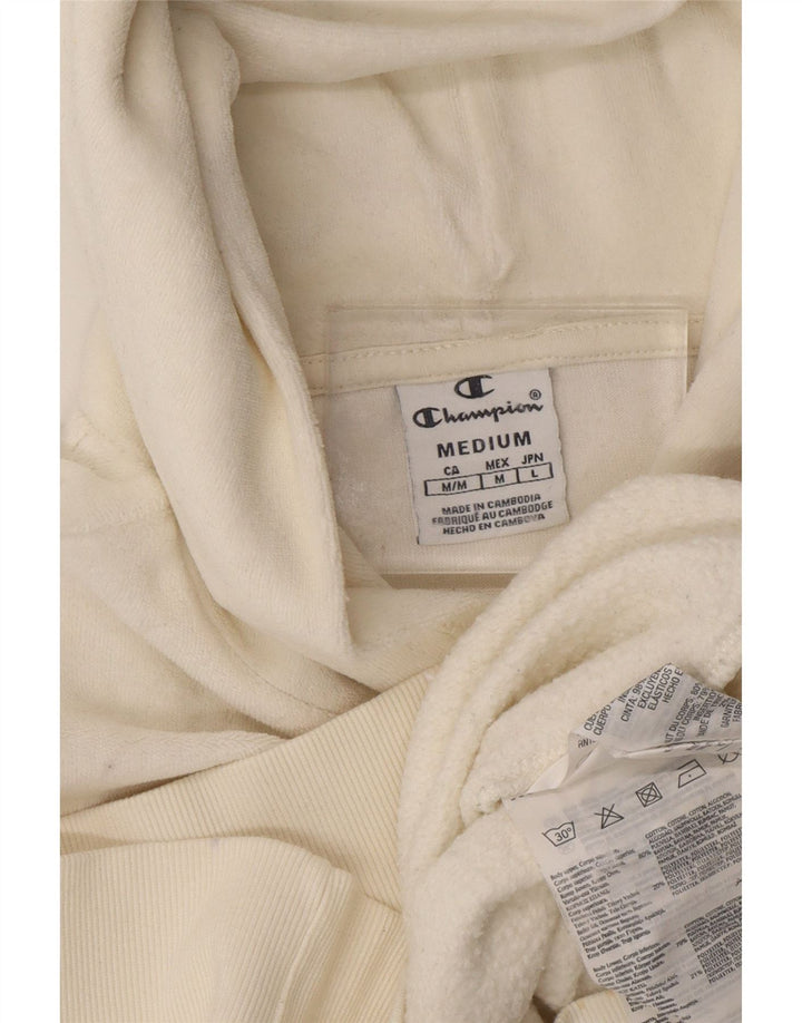 Maglione in pile con cappuccio grafico da donna CHAMPION UK 14 Cotone bianco sporco medio