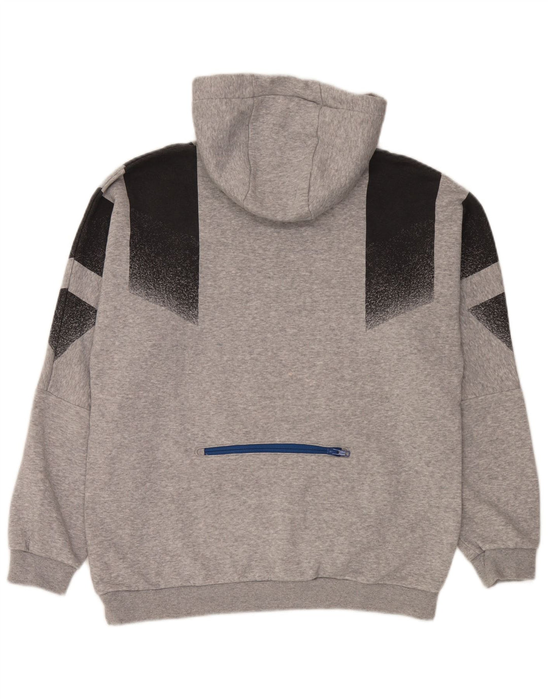 Felpa con cappuccio da uomo Adidas in cotone color block grigio medio