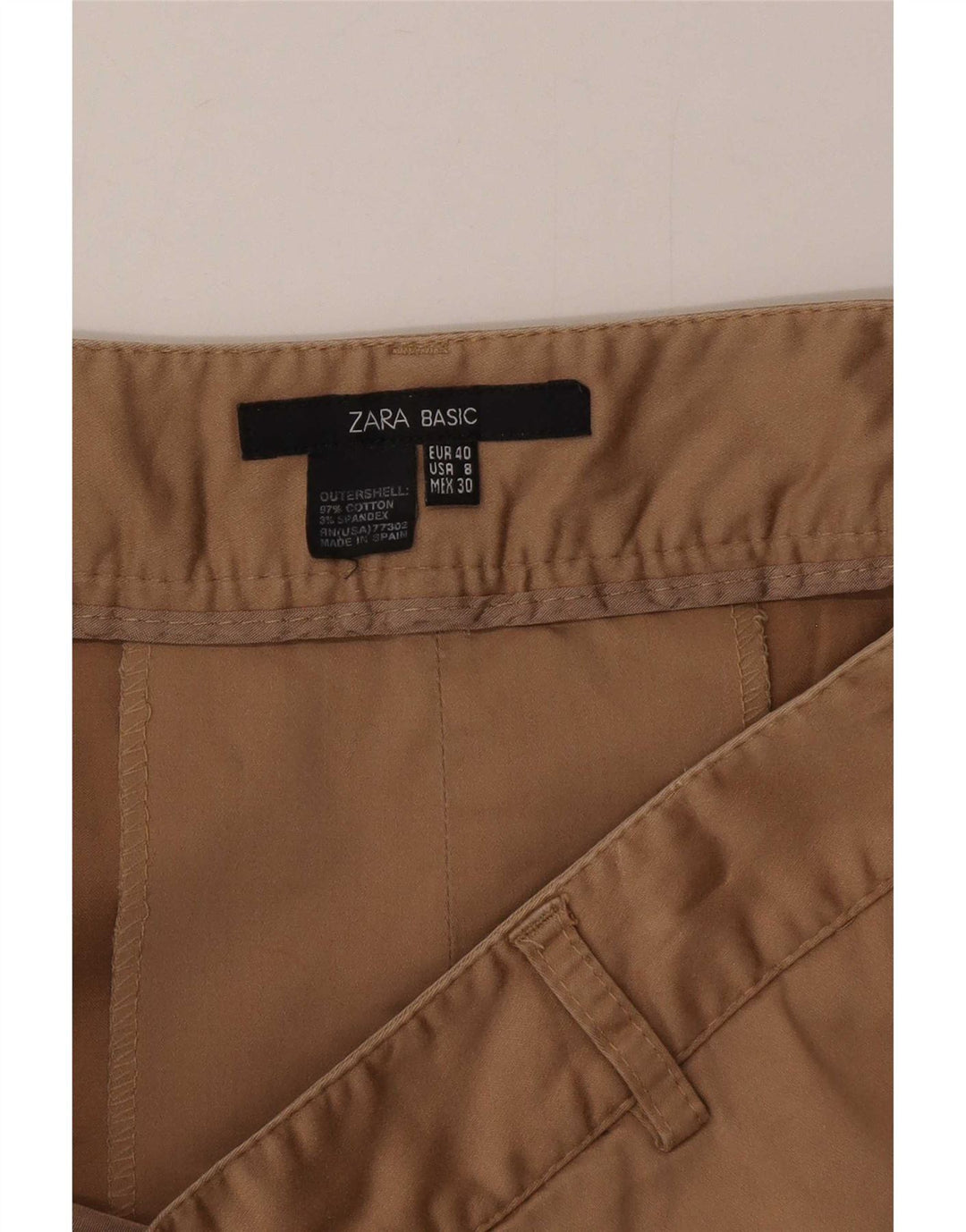 Gonna a trapezio da donna Zara EU 40 media W30 cotone beige