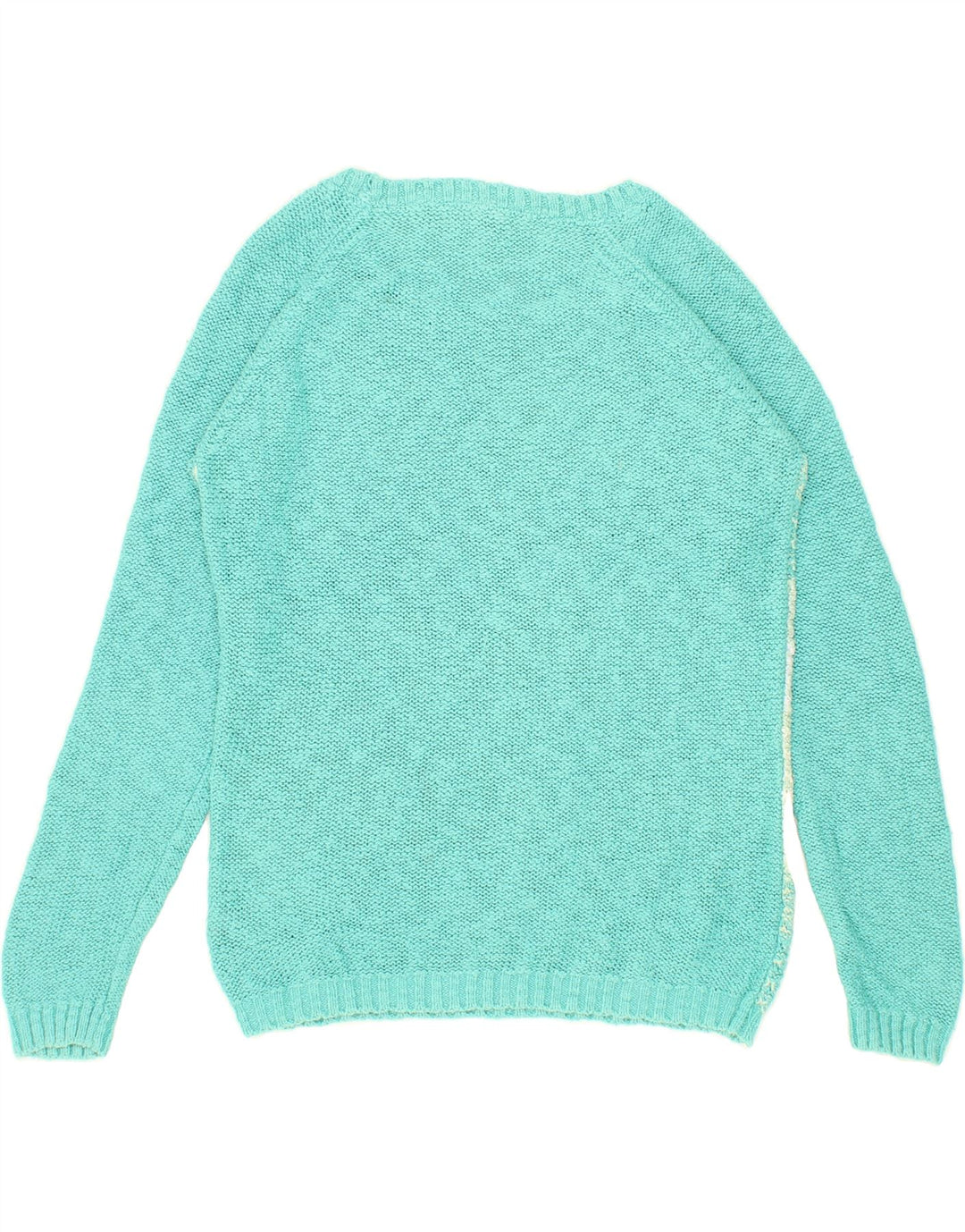 FAT FACE Womens Boat Neck Jumper Sweater UK 12 Medium  Blue Colourblock Vintage Fat Face and Second-Hand Fat Face from Messina Hembry 