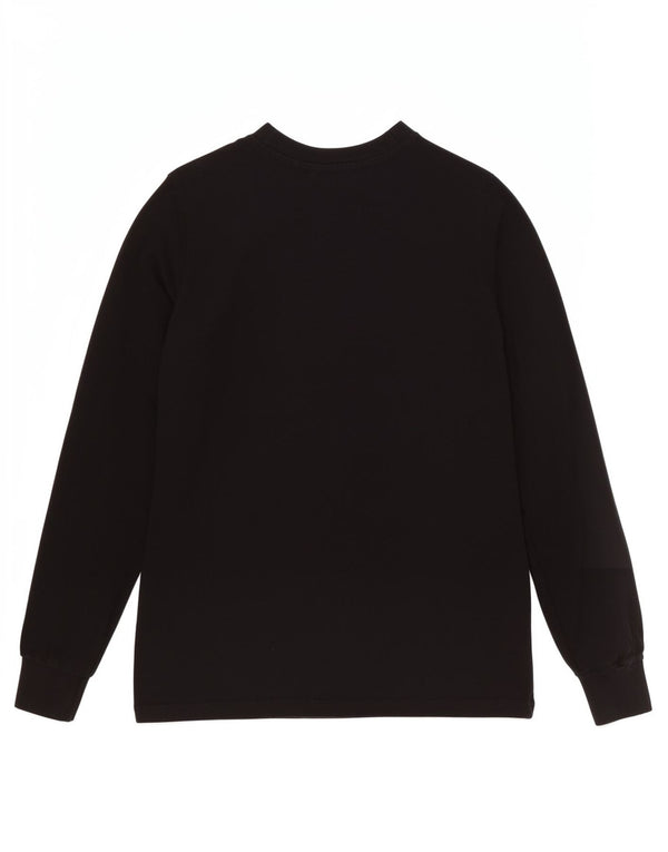 Top grafico da donna Ellesi manica lunga UK 4 XS nero cotone sportivo