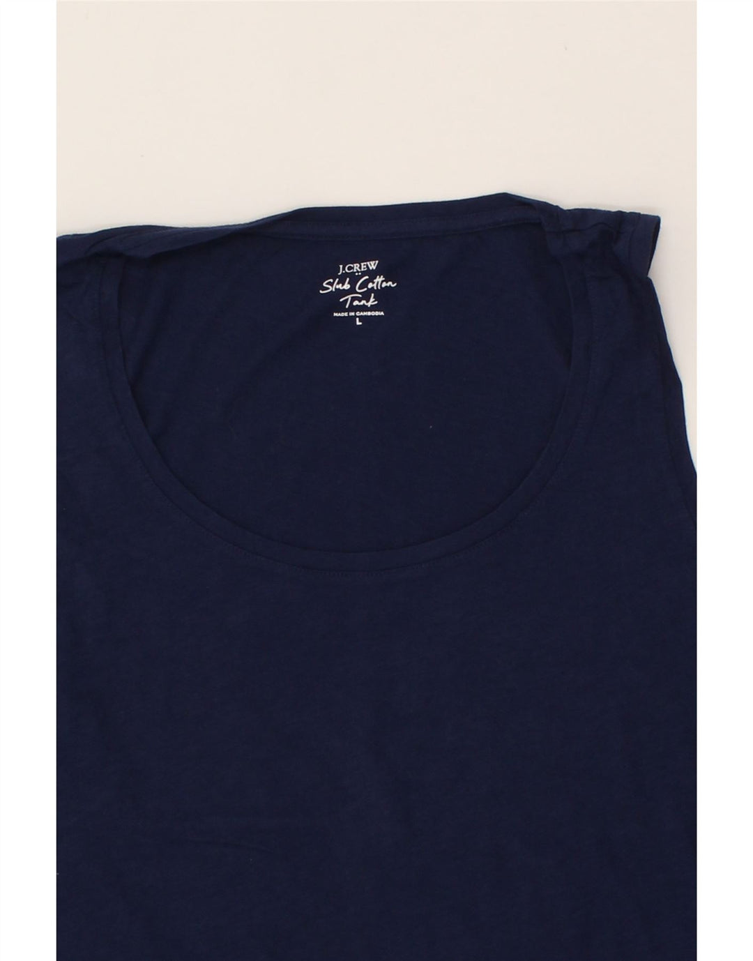 J. CREW Womens Vest Top UK 16 Large Navy Blue Cotton Vintage J. Crew and Second-Hand J. Crew from Messina Hembry 