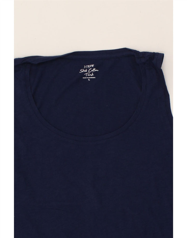 J. CREW Womens Vest Top UK 16 Large Navy Blue Cotton Vintage J. Crew and Second-Hand J. Crew from Messina Hembry 