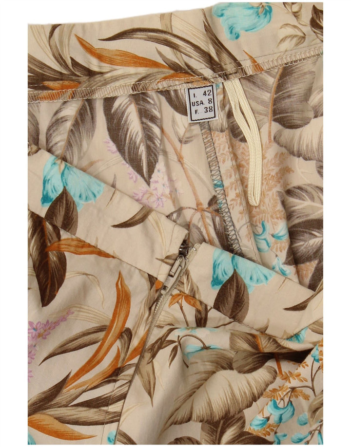 Gonna svasata da donna VINTAGE IT 42 media W28 Beige floreale