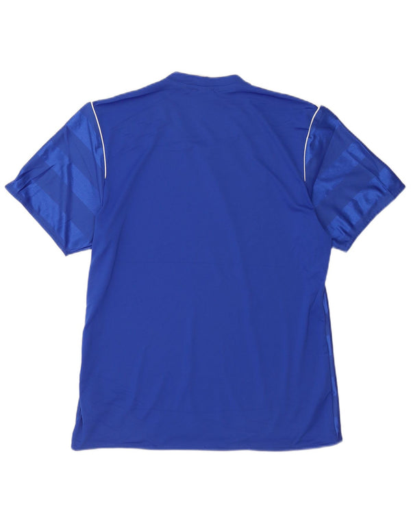 T-shirt Adidas Climalite da uomo Top in poliestere a righe blu medio