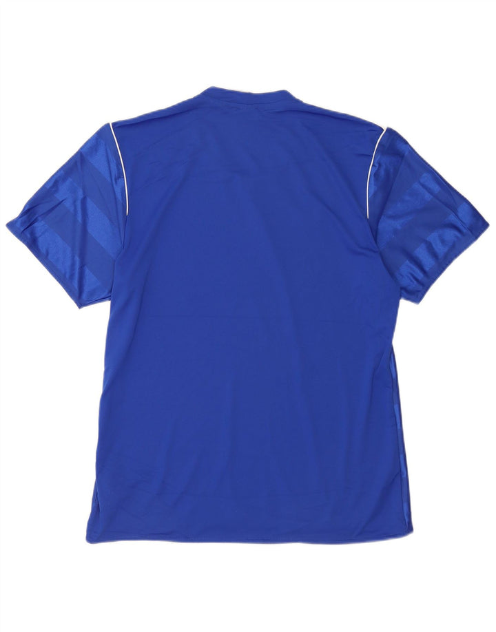 T-shirt Adidas Climalite da uomo Top in poliestere a righe blu medio