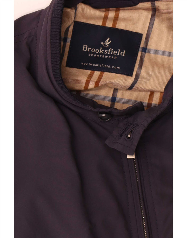 Giubbotto bomber da uomo Brooksfield UK 40 Large blu navy color block in poliammide