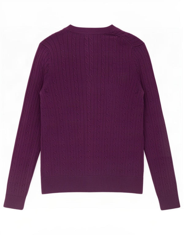 Tommy Hilfiger Maglione da donna con scollo a V UK 12 Viola medio