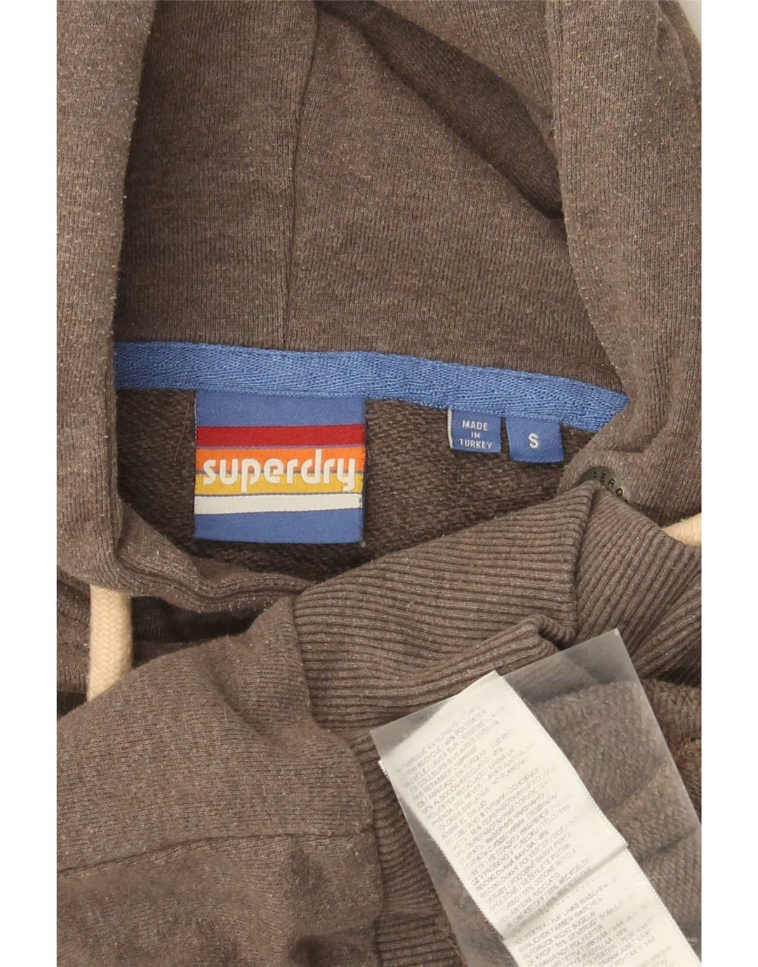 Maglione con cappuccio grafico da uomo Superdry piccolo in cotone marrone