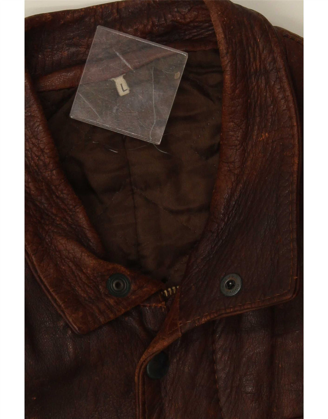 Giacca in pelle vintage da uomo UK 40 grande marrone