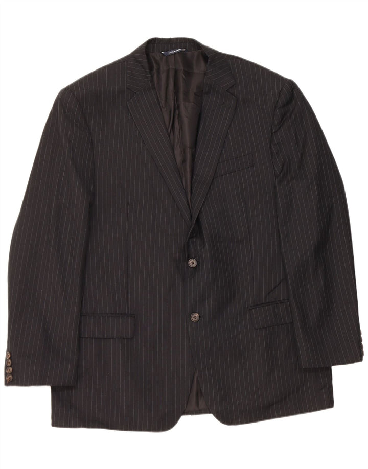 Giacca blazer da uomo a 2 bottoni Ralph Lauren UK 40 lana gessata media nera