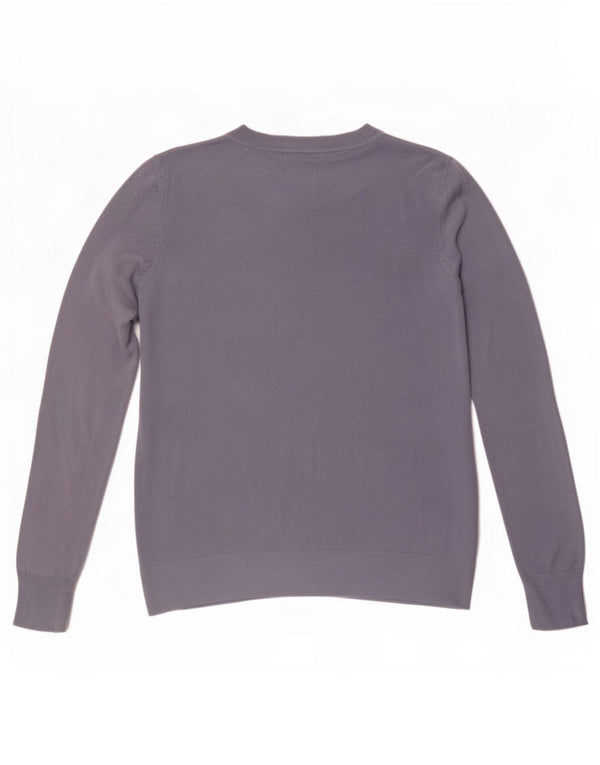 Maglione maglione girocollo da donna Marks & Spencer UK 14 grande acrilico blu
