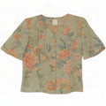 Giacca blazer da donna a maniche corte a 3 bottoni Clover UK 12 Verde medio floreale