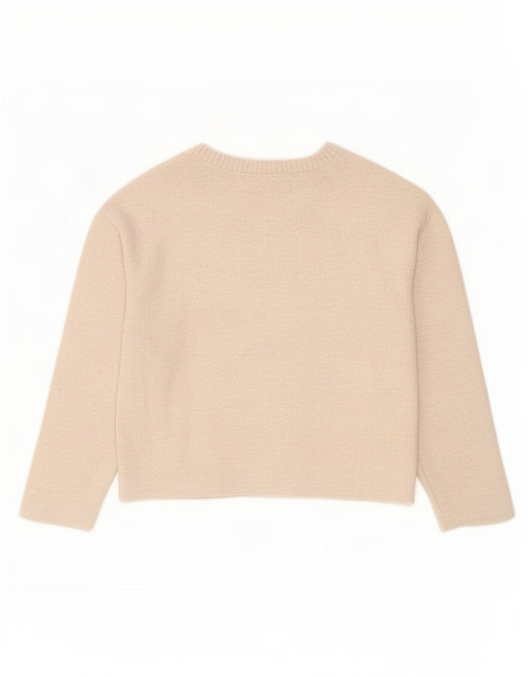 Top corto oversize da donna Zara a maniche lunghe UK 10 piccolo poliestere beige