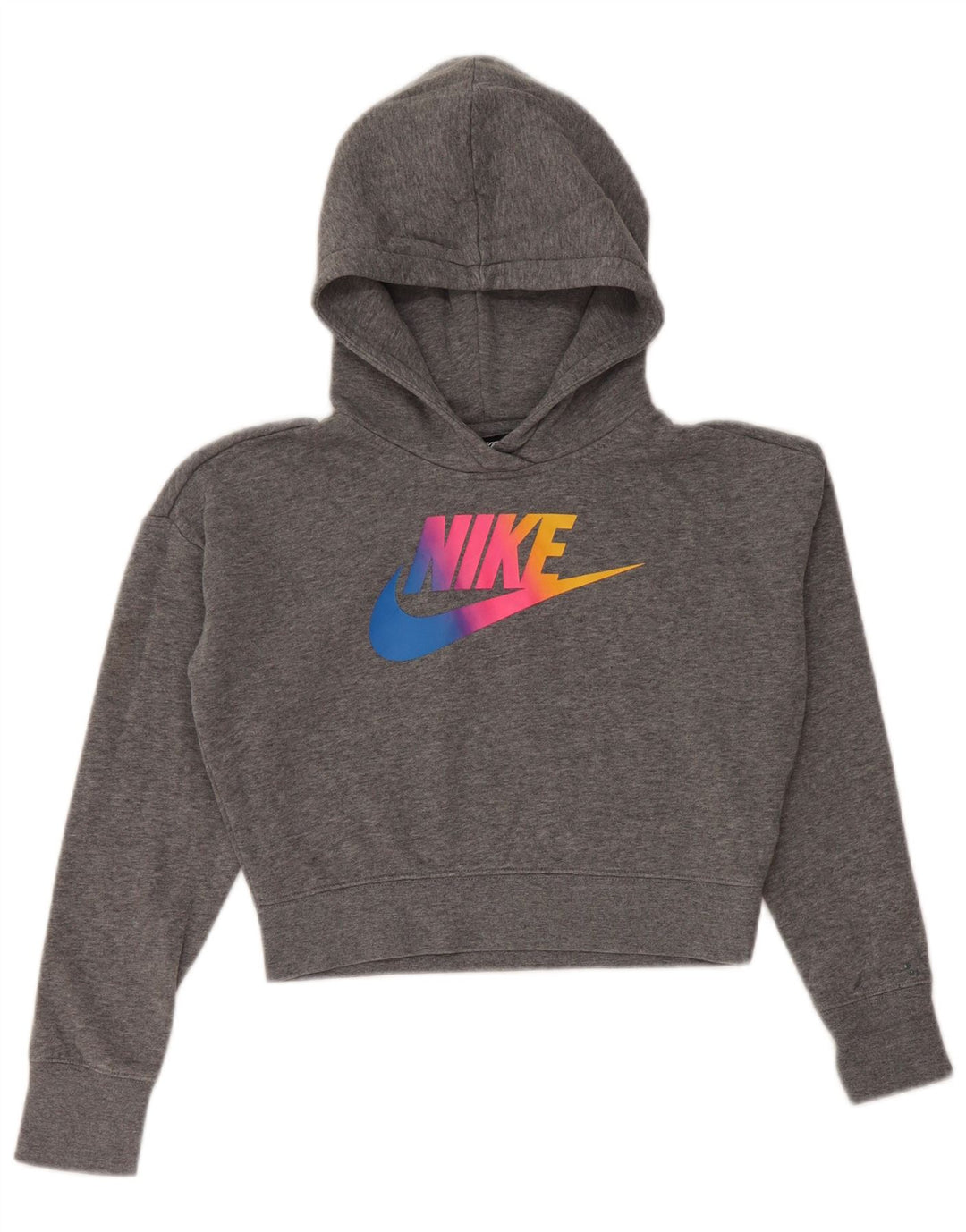 Maglione con cappuccio grafico NIKE per ragazze, 10-11 anni, grigio medio chiazzato