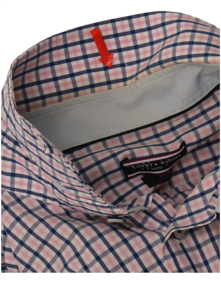 Camicia da uomo Tommy Hilfiger a quadri rosa medio