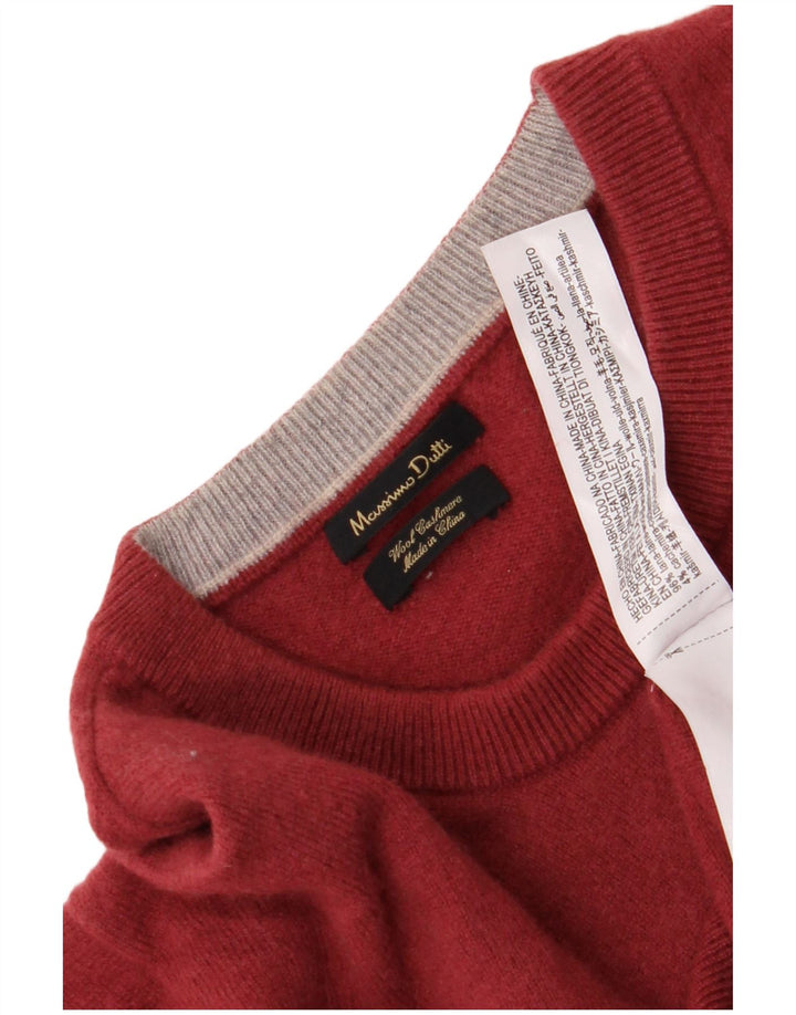 Maglione maglione girocollo da uomo Massimo Dutti XL in lana rossa